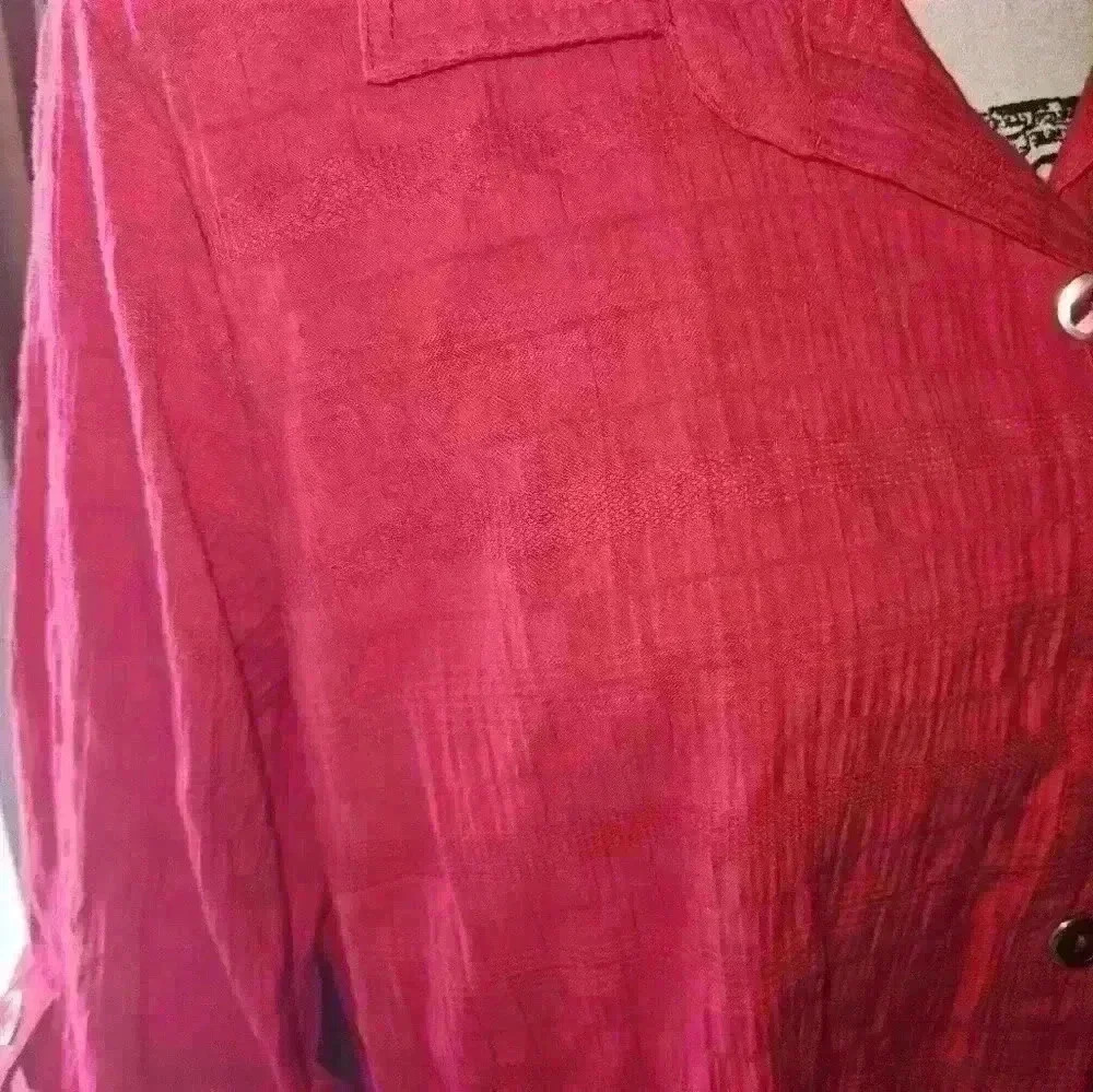 Rebecca Malone Womans 3/4 Sleeve Red Blouse Size Xl - Picture 6 of 11